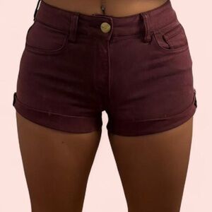 American Eagle Outfitters High Waist Maroon Shorts